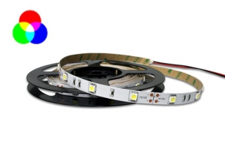 Viacfarebný RGB LED pásik 5050 30LED/m bez krytia IP20